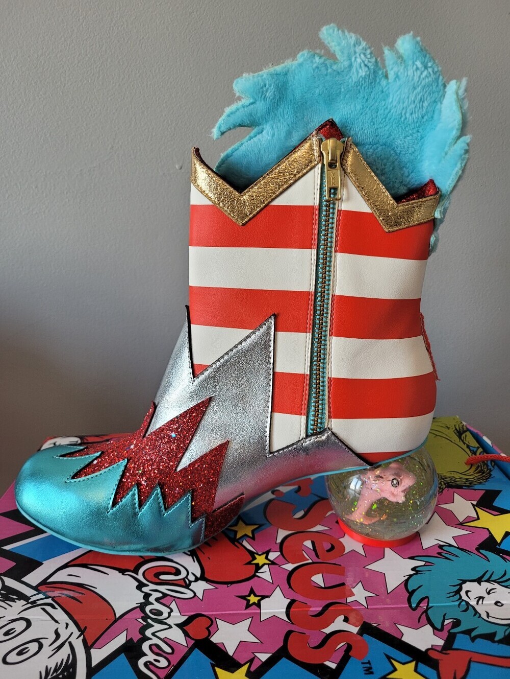 Irregular Choice x Dr. Seuss Up Up Up With A Fish Boots, Size 40 - Picture 8 of 16